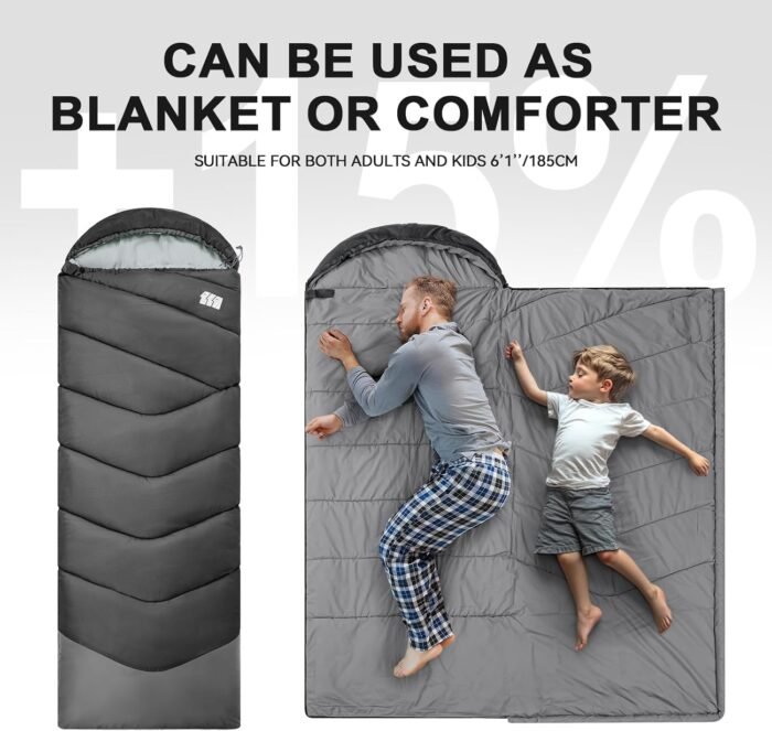 Sleeping Bags for Adults Cold Weather,Portable, Waterproof,Lightweight Sleeping Bag for Tall Girls Boys with Compression Sack for Warm Camping, Hiking, Outdoor & Indoor - Image 6