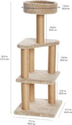Amazon Basics Cat Tree - Indoor Cat & Kittens Multi-Level Climbing Activity Tower with Scratching Posts, Large (45.9"H) - Beige - Image 3