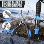 PLUSINNO Fishing Backpack with Tackle Boxes, Waterproof Fishing Sling Tackle Bag For Fishing Gear With Rod Holder, Fishing Gifts for Men With Fishing lures, Fishing pliers, Fish Lip Gripper. - Image 5