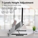 Laptop Stand for Desk, Adjustable Laptop Riser ABS+Silicone Foldable Portable Notebook Holder, Ventilated Cooling Notebook Mount Computer Stand for 10-15.6” Laptops,Tablets-Black - Image 4