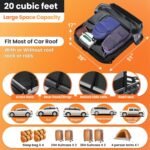 Sailnovo Car Rooftop Cargo Carrier Roof Bag, 20 Cubic feet Waterproof Roof Cargo Carrier fit car with/Without Luggage Rack - Vehicle Soft Shell Roof Cargo Box with Tie-Down Strap, Safety Hook - Image 4