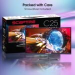 Sceptre New Curved 25-inch Gaming Monitor 240Hz 1500R HDMI x2 DP x2 Build-in Speakers 2025 - Image 3