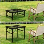Folding Grill Table Camping Table with Mesh Desktop, Lightweight & Portable Outdoor Picnic Table, Height Adjustable Portable for Outside Inside Use - Image 4
