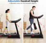 CIIHI Treadmill with Auto Incline - Adjustable Height Handrail 15% Auto Incline Treadmill with 400 lbs Capacity - Foldable Running Machine for Home with APP, Voice Control and Speaker - 8.7 MPH - Image 3