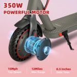 Electric Scooter for Adults, Folding E Scooter with 350W/500W Motor 15Mph Top Speed 12 Miles Long Range, Commuting Motorized Kick Scooters (Red- 8.5" Tires 15MPH 12 Miles Range) - Image 3
