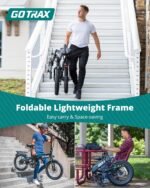 Gotrax 20" Folding Electric Bike with 40Miles (Pedal-assist1) by 48V Battery, 20Mph Power by Peak 500W, Adult Electric Bicycle with 5 Pedal-Assist Levels& LCD Display, Suitable for Commuting - Image 4