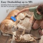 Swihauk Self Cleaning Slicker Brush - Skin Friendly Deshedding Grooming Tool for Dogs & Cats, Suitable for Shedding & Haired Pets, with Pet Supplies Accessories, Blue - Image 6