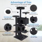 FDW Cat Tree 54in Cat Tower Multi-Level Durable Cat Scratching Post & Cozy Fun Cat Jumping Platform Space Saving Cat Condo Pet Play House for Indoor Cats,Dark Gray - Image 4