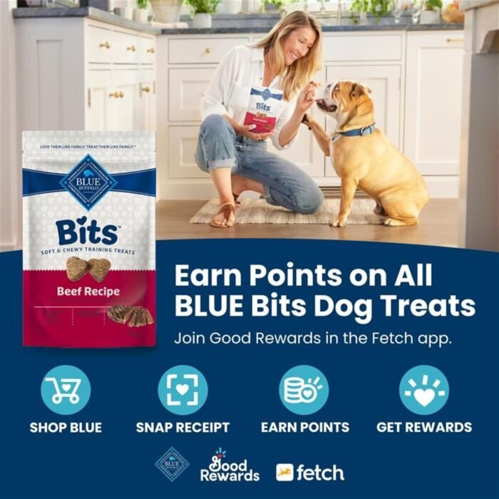 Blue Buffalo Bits Soft Dog Treats for Training, Made With Natural Ingredients & Enhanced with DHA, Chicken Recipe, 19-oz Bag - Image 4