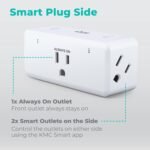 KMC Smart Plug 4-Pack, Side 3-Outlet Extender, Compatible with Google & Alexa, No Hub Required, WiFi Plugs - Image 3