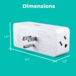 KMC Smart Plug 4-Pack, Side 3-Outlet Extender, Compatible with Google & Alexa, No Hub Required, WiFi Plugs - Image 4