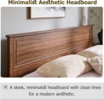 T4TREAM Farmhouse King Bed with Headboard and Storage Bench, Rustic Wood Platform Bed with 80" Storage Chest w/ 4 Large Drawer, Dark Brown - Image 6