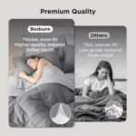 Bedsure Queen Comforter Set - 7 Pieces Reversible Grey Bedding, Queen Size Bed Set for All Seasons, Bed in a Bag with Down Alternative Comforter, Sheets, Pillowcases & Shams - Image 3