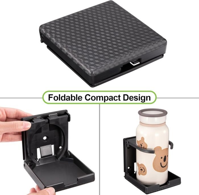 Spurtar 2pcs Car Cup Holder Fit Most Size Mugs Water Bottle Drink 60-100MM Adjustable Folding Wall Car Desk Cup Holder for Trucks, RVs, Vans, Boats, Campers, Caravans - Image 4