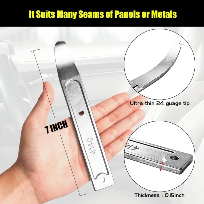 4140 Pry Tool, Pry Bar Trim Removal Tool Pry Tool, Pocket Mini Pry Bar, Door Panel Removal Tool, Removing Auto Trim Interior and Exterior Parts for Planes - Image 4