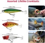Fishing Lures Kit for Freshwater Bait Tackle Kit for Bass Trout Salmon Fishing Accessories Tackle Box Including Spoon Lures Soft Plastic Worms Gifts for Men - Image 3
