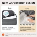 Bedsure Orthopedic Dog Bed Medium Size Dogs - Washable Medium Dog Cat Bed Waterproof, Comfort Pet Couch Sofa with Washable Removable Cover, Pets Bed with Nonskid Bottom, Grey, 28" - Image 5