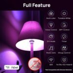 Linkind Matter Smart Light Bulb, WiFi Smart Bulbs, Work with Apple Home, Siri, Alexa, Google, SmartThings, RGTBW Color Changing Bulbs Mood Lighting, Music Sync, A19 E26 60W, 2.4Ghz WiFi 6 Pack - Image 4