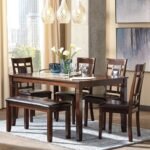 Signature Design by Ashley Bennox Dining Room Set, Includes Table, 4 18" Chairs & Bench, Brown - Image 3