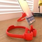 Honsky Thumbs-up Cell Phone Stands, Tablet Display Stands, Cellphone Holder, Mobile Smartphone Mount Cradle for Desk Desktop – Universal Multi-Angle Cute, 2 Packs, Red - Image 3