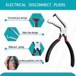 2 Pcs Electrical Disconnect Pliers, Electrical Connector Pliers, Electrical Plug Pliers for Removing Automotive Push tab Style Electrical connectors (Straight+60 Degree) - Image 4