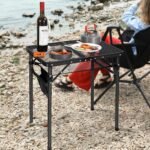 REDCAMP Small Folding Grill Table for Outside, 3 Heights Adjustable Lightweight Portable Metal Aluminum Outdoor Grill Table for Camping Picnic Cooking BBQ, Black 24x16 inches - Image 3
