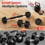 Adjustable dumbbell set,20/35/45/55/70/90lbs Free Weights set with upgraded nut, 4 in 1 Weight Set Used as Kettlebells, Barbell, Push up Stand, Fitness Exercise for Home Gym Suitable Men/Women - Image 5