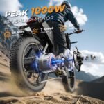 VARUN Xplorer Raptor Electric Dirt Bike- Peak 1000W Ebike for Adults Up to 60Miles & 28MPH，48V 20.8Ah Battery, 20" Fat Tires, 7-Speed All-Terrain E-Bike with Suspension, LED Lights & Turn Signals - Image 3