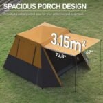 EVER ADVANCED Blackout 6 Person Camping Tent, Instant Cabin Tent for Family with Vestibule and Large Mesh Windows, 60s Easy Setup, Double Layer, Water-Resistant - Image 4