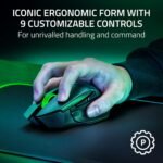 Razer Basilisk V3 X HyperSpeed Customizable Wireless Gaming Mouse: Mechanical Switches Gen-2-5G Advanced 18K Optical Sensor - Chroma RGB 9 Programmable Controls 535 Hr Battery Classic Black - Image 3