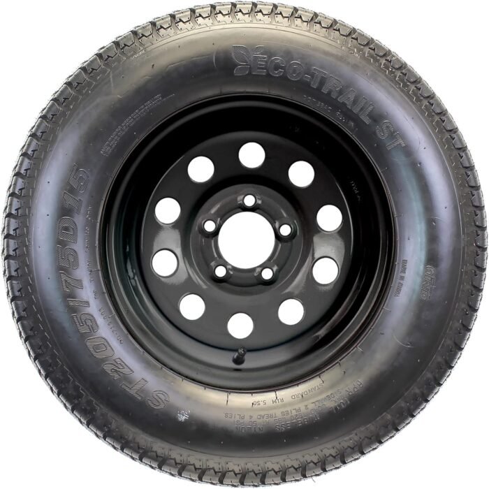 eCustomrim 2-Pack Trailer Tire On Black Wheel Modular Rim ST205/75D15 Load Range C 5 Lug On 4.5-2 Year Warranty w/Free Roadside - Image 5