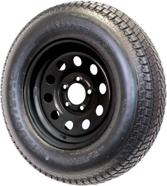 eCustomrim 2-Pack Trailer Tire On Black Wheel Modular Rim ST205/75D15 Load Range C 5 Lug On 4.5-2 Year Warranty w/Free Roadside - Image 7
