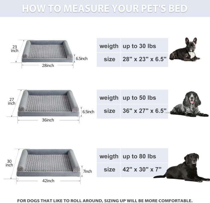 BFPETHOME Dog Beds for Large Dogs, Orthopedic Dog Bed for Medium Large Dogs,Big Waterproof Couch Pet Bed with Removable Washable Cover - Image 7