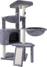 Xin Three Layer Cat Tree with Cat Condo and Two Hammocks,Grey - Image 3