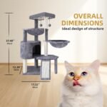 Xin Three Layer Cat Tree with Cat Condo and Two Hammocks,Grey - Image 4