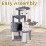 Xin Three Layer Cat Tree with Cat Condo and Two Hammocks,Grey - Image 5