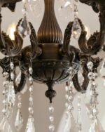MODIVO 6-Light Crystal Chandelier for Living Room, 60" Chain & 21" Diameter with E12 Bulbs, French Vintage Hanging Light Fixture - Image 4