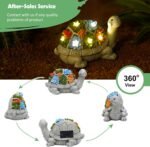Nacome Solar Garden Outdoor Statues Turtle with Succulent and 7 LED Lights - Lawn Decor Tortoise Statue for Patio, Balcony, Yard Ornament - Unique Housewarming Gifts - Image 4