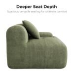 LIKIMIO 118" Modern L-Shaped Modular Sectional Sofa for Living Room, Corduroy Upholstery Green, Oversized 3-Seater Couch with Deep Seat and Movable Ottoman – No Assembly - Image 5