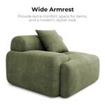 LIKIMIO 118" Modern L-Shaped Modular Sectional Sofa for Living Room, Corduroy Upholstery Green, Oversized 3-Seater Couch with Deep Seat and Movable Ottoman – No Assembly - Image 6