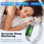 Sleep & Fitness Tracker Wristband, IP68 Waterproof Activity Tracker, Health Smart Bracelet for | 24/7 Heart Rate, Blood Oxygen & Stress Monitor | Step & Calorie Trackers No Subscription Fee - Image 4
