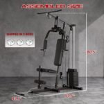 Home Gym, Multifunctional Weight Machine, Full Body Workout Station Exercise Equipment with 100LBS Weight Stack, All in One Home Gym with Pulley System for Strength Training - Image 3
