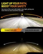 H11 9005 LED Bulbs Combo, 60,000LM Super Brighter, 1:1 Halogen Mini Size, 6500K White H9 H8 HB3 Driving Light Bulbs with Fan, Plug and Play, Automotive light Assemblies, Pack of 4 - Image 3