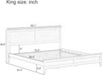 Merax Modern Solid Wood King Size Platform Bed with Headboard,No Box Spring Needed,Easy Assembly,Natural - Image 3