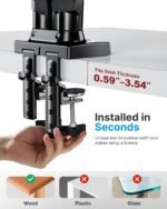 HUANUO Dual Monitor Stand - Full Adjustable Monitor Desk Mount Swivel Vesa Bracket with C Clamp, Grommet Mounting Base for 13 to 32 Inch Computer Screens - Each Arm Holds 4.4 to 19.8lbs - Image 5