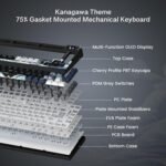 Womier S-K80 75% Keyboard with Color Multimedia Display Mechanical Gaming Keyboard, Wired Hot Swappable Gasket Mount RGB Custom Key Board, Pre-lubed Stabilizer for Mac/Win, Black Kanagawa - Image 4