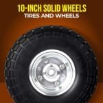 AR-PRO (2-Pack) 10-Inch Solid Rubber Tire Wheels - Replacement 4.10/3.50-4" Flat Free Tire with 5/8" Bearings, 2.2" Offset Hub - Compatible with Hand Truck, Wheelbarrow, Dolly, Gorilla Carts - Image 4