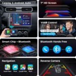 Double Din Car Stereo with 7" HD Touchscreen, Wireless Apple Carplay & Android Auto, Bluetooth, 240W, SWC, Subwoofer Output, Mirror Link, FM/AM Car Radio Receiver, Backup Camera - Image 4