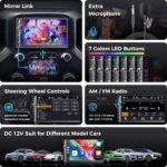 Double Din Car Stereo with 7" HD Touchscreen, Wireless Apple Carplay & Android Auto, Bluetooth, 240W, SWC, Subwoofer Output, Mirror Link, FM/AM Car Radio Receiver, Backup Camera - Image 6