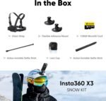 Insta360 X3 Snow Kit (New Version) - 360 Action Camera with 5.7K 360 Active HDR Video, 4K Single-Lens Camera, Waterproof, FlowState Stabilization, 2.29" Touchscreen, AI Editing, Wintersports - Image 3